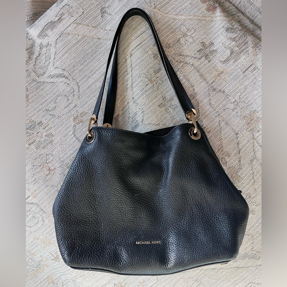Michael Kors Raven Black Leather Bag